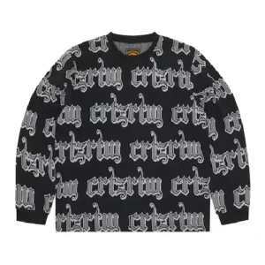 Corteiz Gothic Jacquard Sweatshirt Black